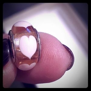 Pink Hearts Murano Glass Charm